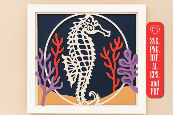 3D Seahorse Shadow Box SVG: A 3D SVG Review