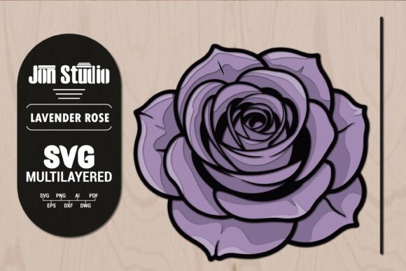3D SVG Lavender Rose: Graphics for Crafts