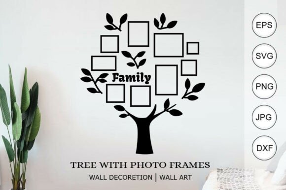 3D SVG Ornaments: Family Tree with Photo Frames