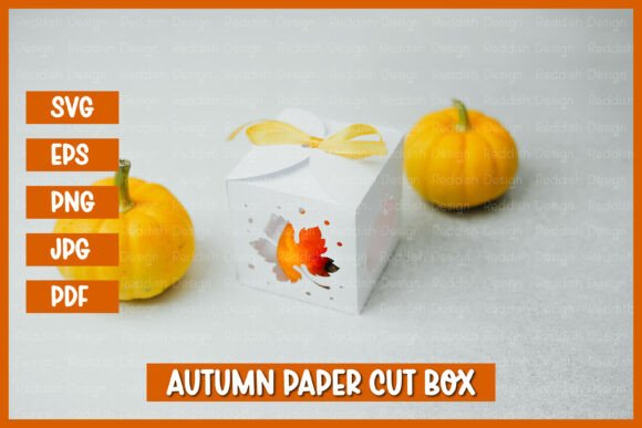 Autumn Gift Box Template SVG: 3D Fall Branding Asset
