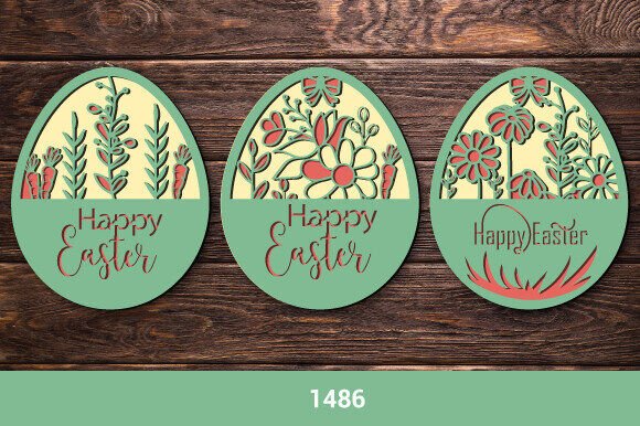 Decorative Easter Egg SVG Cut 3Layer1486: 3D SVG Shapes
