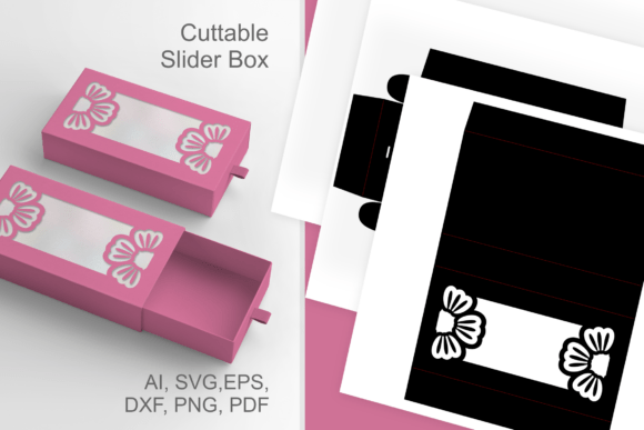 Flower Shape N Wide Window 2 Favor Box: 3D SVG Shapes