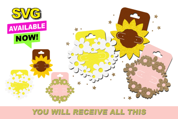 Flowers Earring Card Holder: 3D SVG Paper Flowers