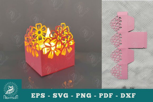 Flowers Papercut Lantern SVG: 3D Paper Flowers Asset