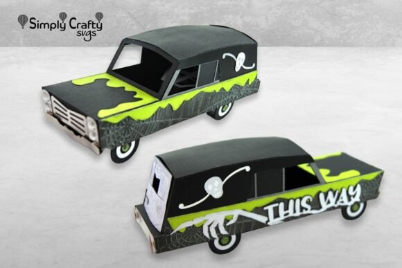 Haunted Hearse 3D SVG for Halloween Crafts