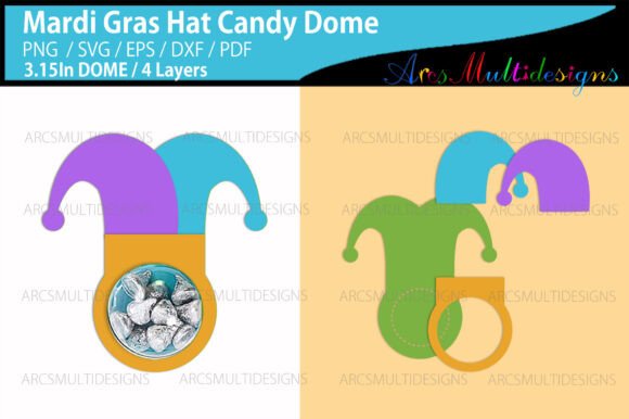 Mardi Gras Hat Candy Dome: 3D SVG Shapes Review