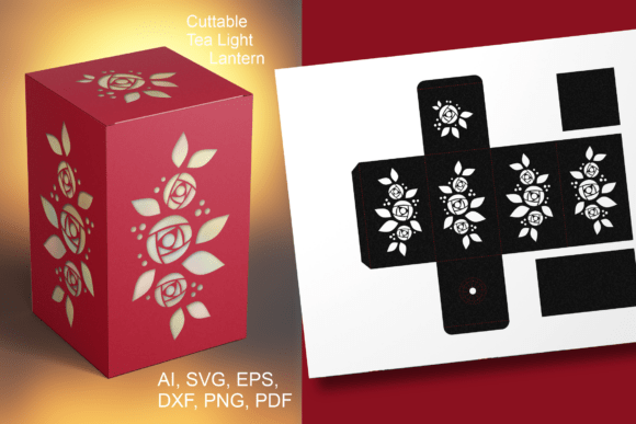 Roses Tea Light Lantern Template SVG: 3D Shapes Review