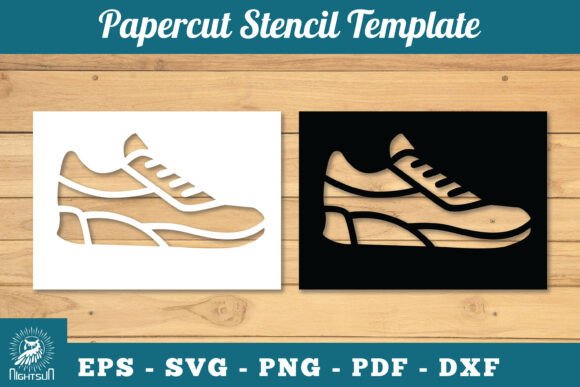 Shoes Papercut Stencil SVG 1: 3D SVG Ornaments
