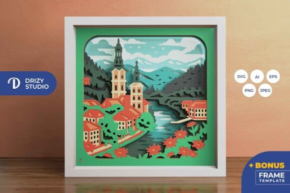 Village Near the River 3D Layered Paper Review